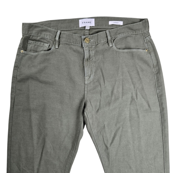 Frame Washed Military Green Le Garçon Mid-Rise Classic Boyfriend Jean Women‎ 28 - Picture 5 of 14